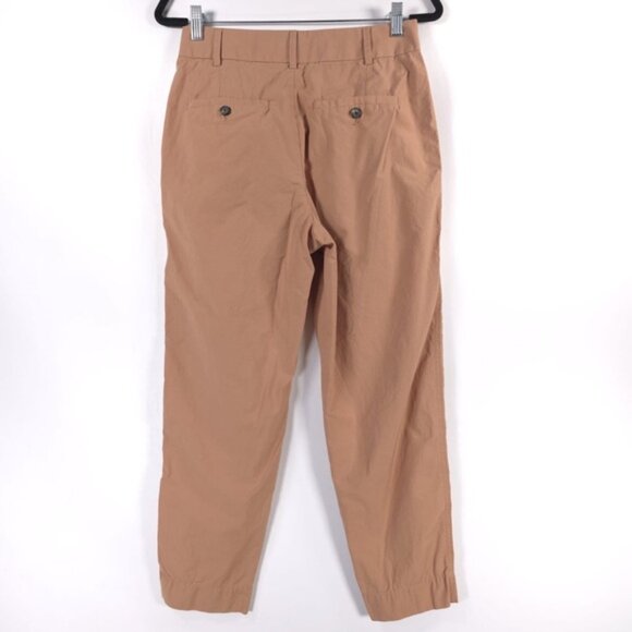 EVERLANE High Rise Straight Leg Casual Pants Pleated Belt Loops Cotton Size 4 - Picture 2 of 11